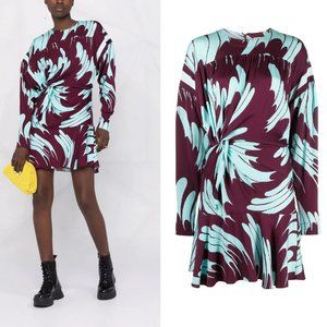 Stella McCartney Maisie Abstract Print Front-Twist Minidress 40 4